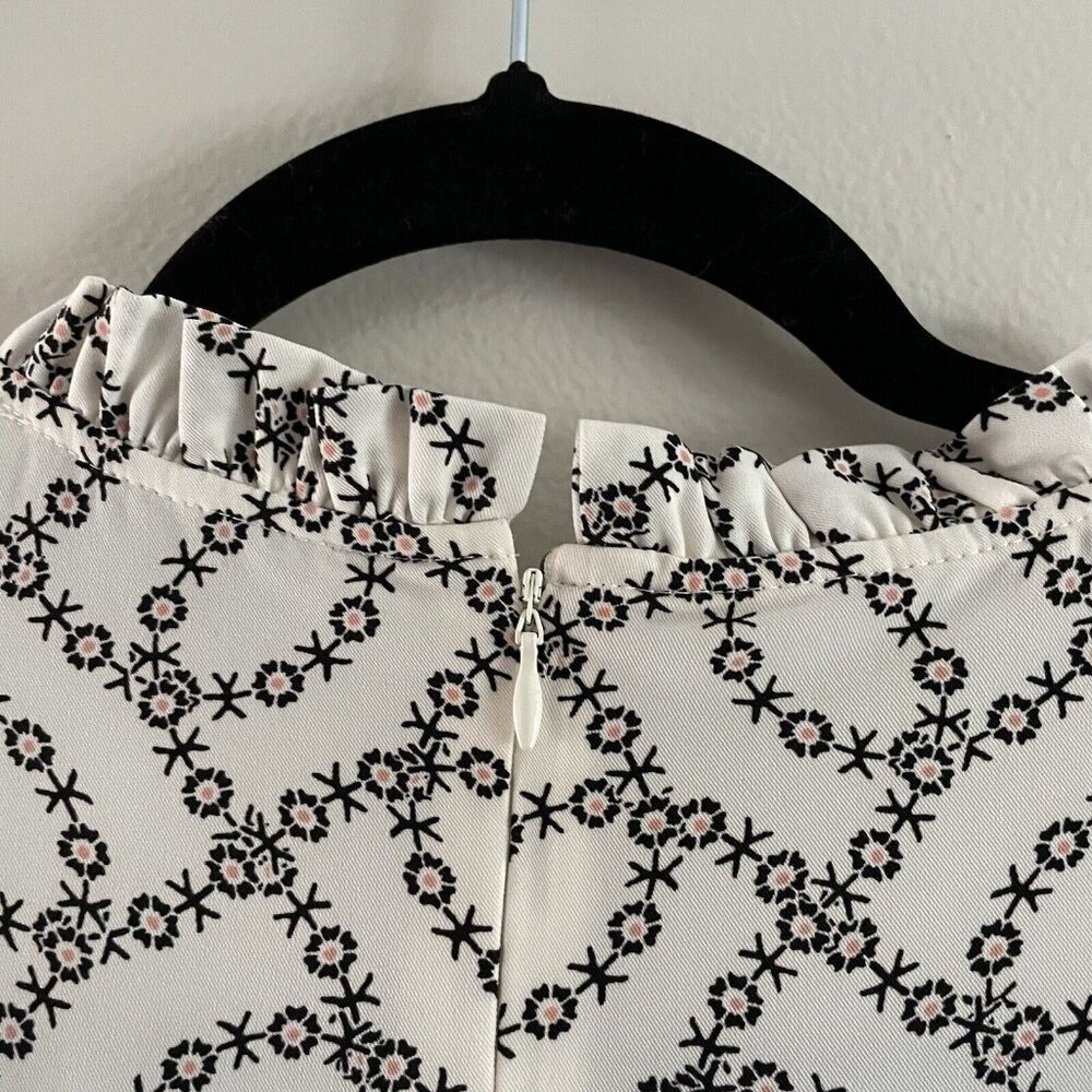 LOFT Black and White Patterned Long Sleeve Dress - Picture 13 of 13